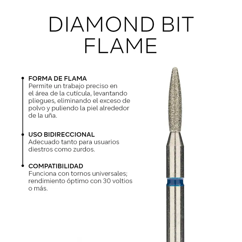 DIAMOND BIT FLAME BLUE | FRESA DIAMANTE LLAMA AZUL | FRESAS024 - Imagen 2