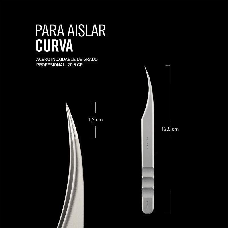PINZA DE AISLAMIENTO CURVA PARA EXTENSIONES DE PESTAÑAS - Imagen 2