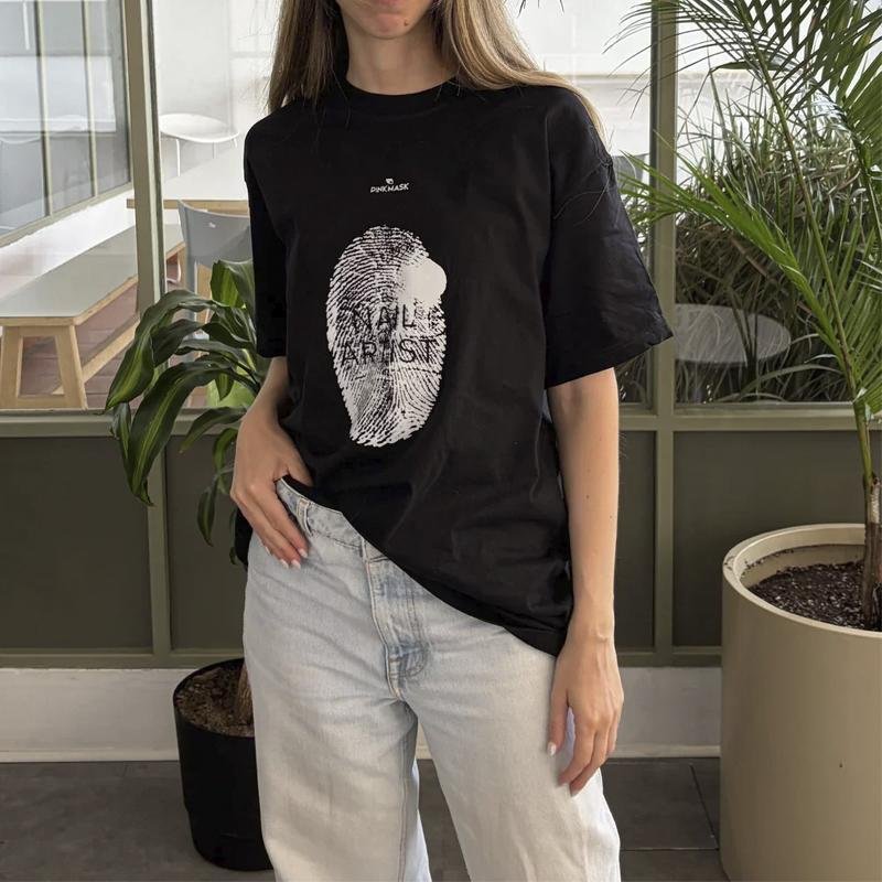 REMERA HUELLA ADN | OVERSIZE | PINK MASK - Imagen 3