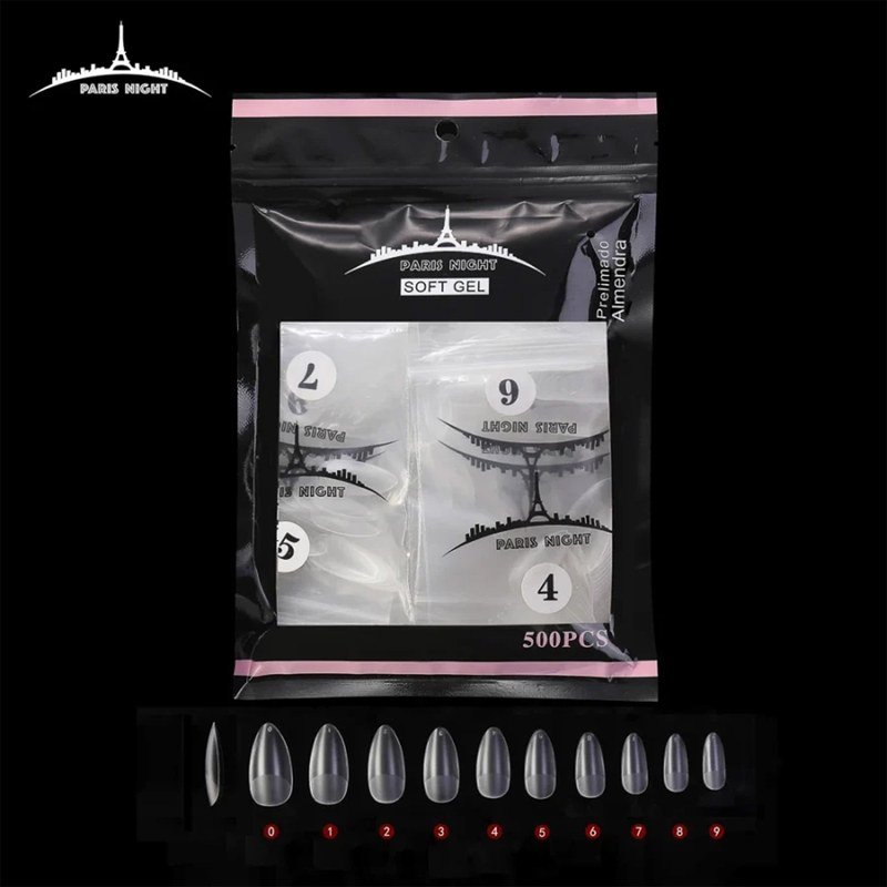 TIPS SOFT GEL PRELIMADO ALMENDRA x500 EN BOLSA - Imagen 1
