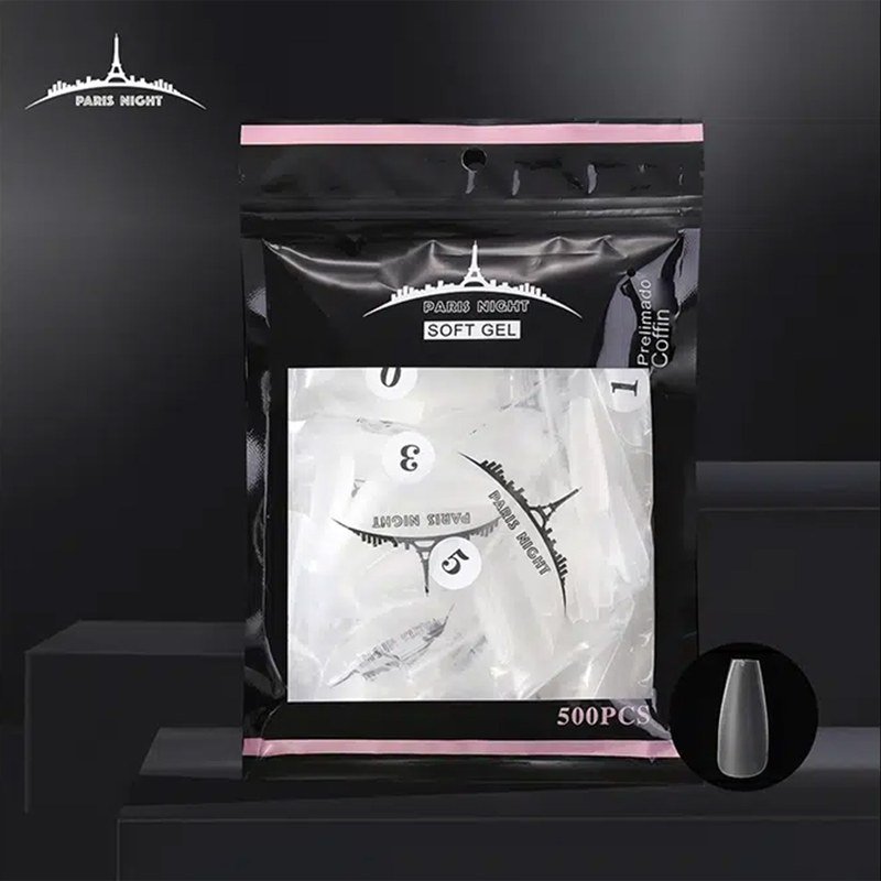 TIPS SOFT GEL PRELIMADO COFFIN x500 EN BOLSA - Imagen 2