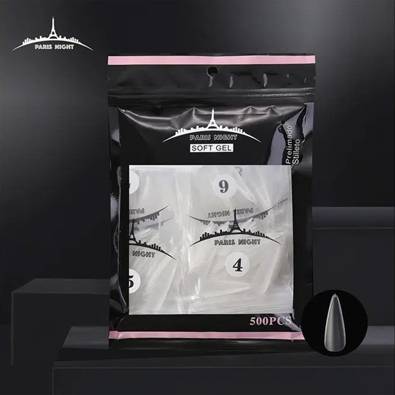 TIPS SOFT GEL PRELIMADO STILETTO x500 EN BOLSA - Imagen 2