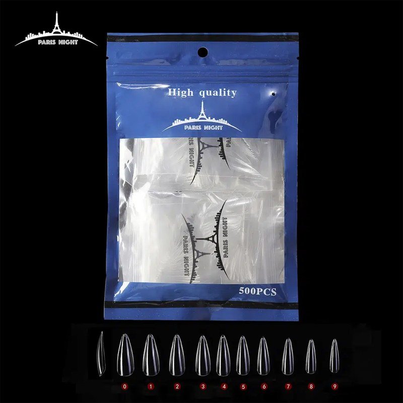 TIPS SOFT GEL STILETTO SURTIDO x500 EN BOLSA - Imagen 1