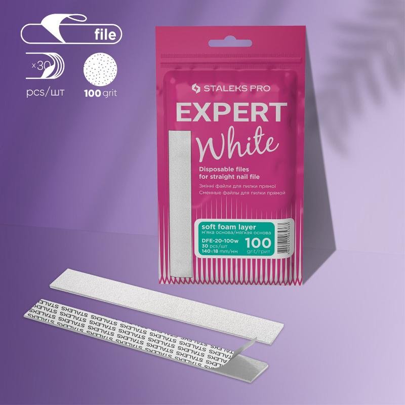 WHITE DISPOSABLE FILES | EXPERT 20 | 100 GRIT | DFE20100W | X30 PCS - Imagen 3