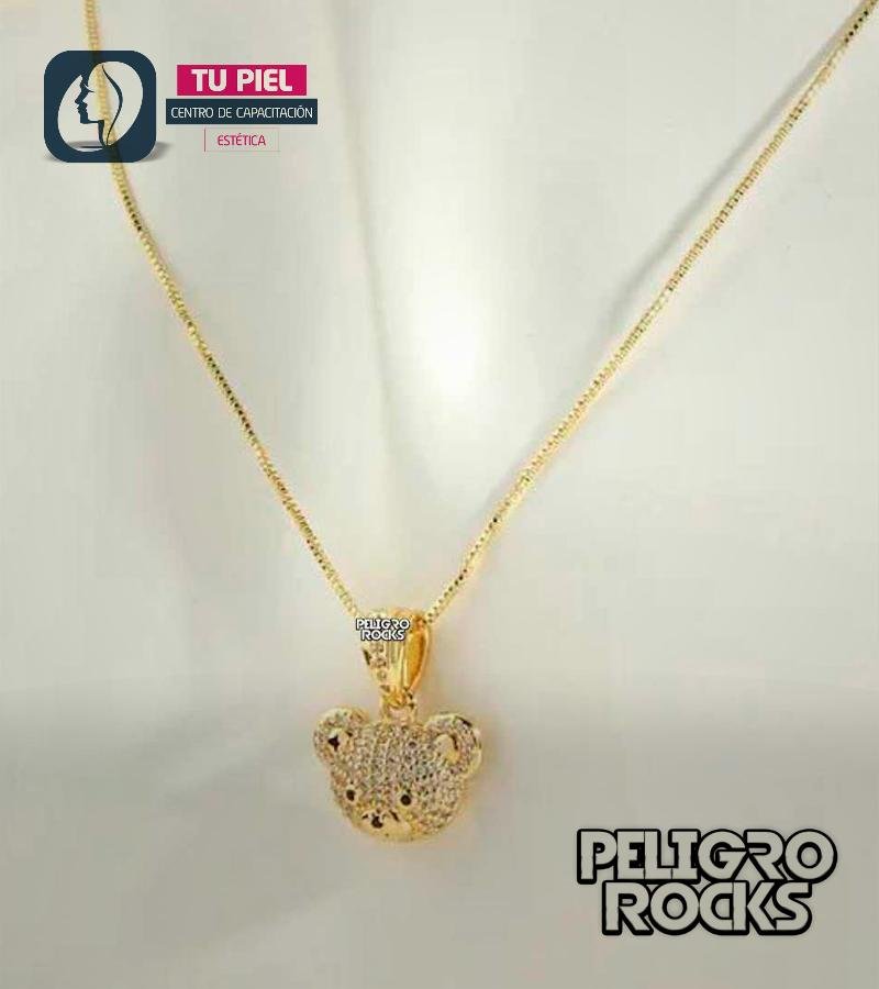 COLLAR TEDDY BEAR ORO x1u