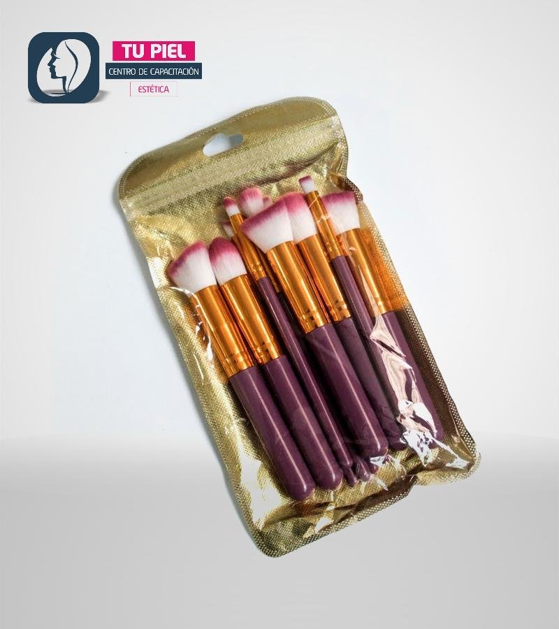 KIT BROCHAS DE MAQUILLAJE VIOLETA x11 UNIDADES
