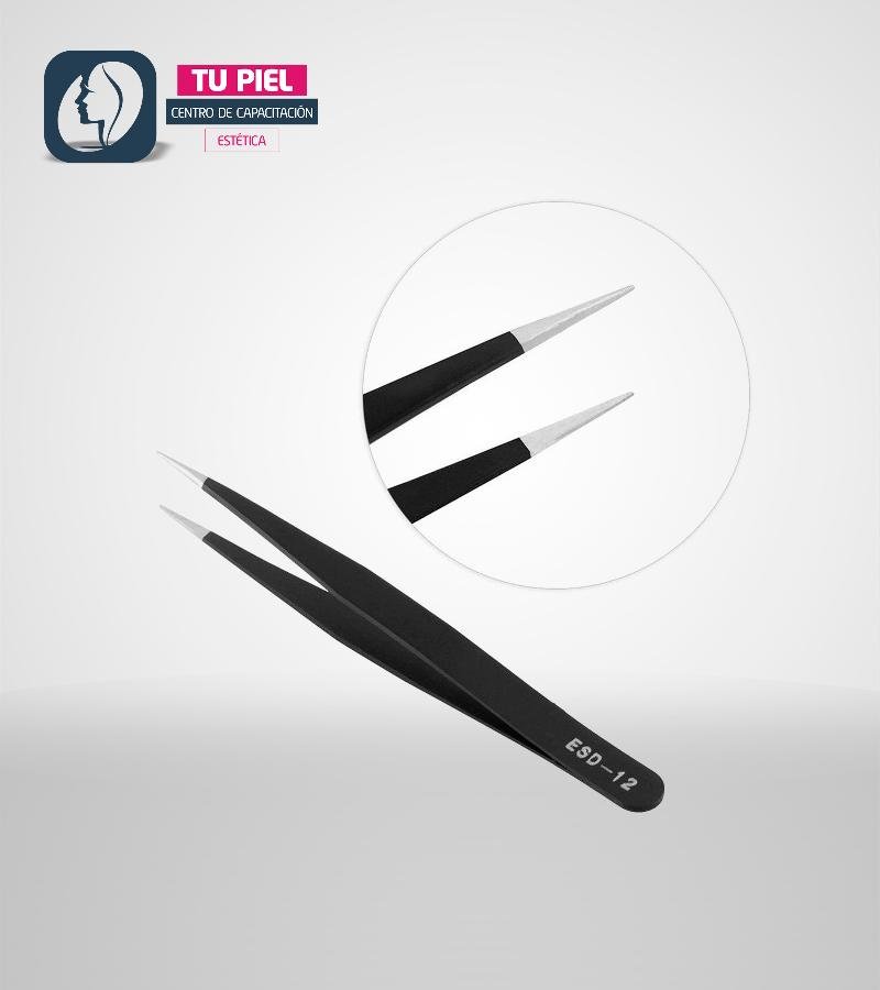 PINZA PUNTA RECTA PARA COLOCACIÓN DE PESTAÑAS