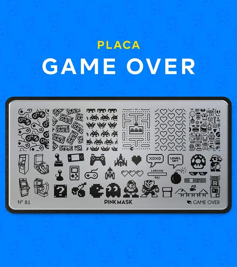 PLACA DE STAMPING GAME OVER N81