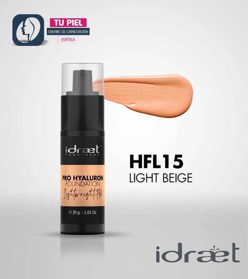 PRO HYALURON FOUNDATION LIGHTWEIGTH HD - Base fluida HD | Cobertura Media | Tono HFL15 Light Beige