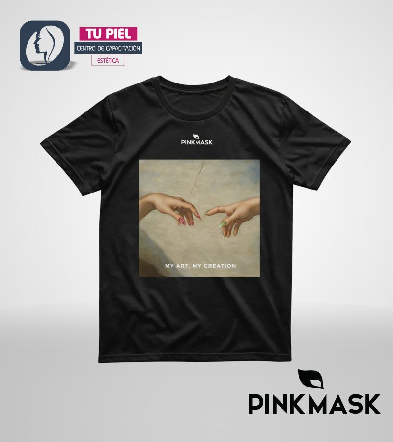 REMERA CREATION | NEGRA | OVERSIZE | PINK MASK