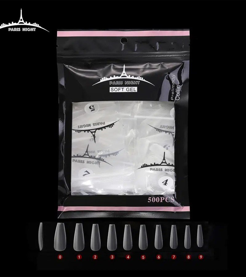 TIPS SOFT GEL PRELIMADO COFFIN x500 EN BOLSA