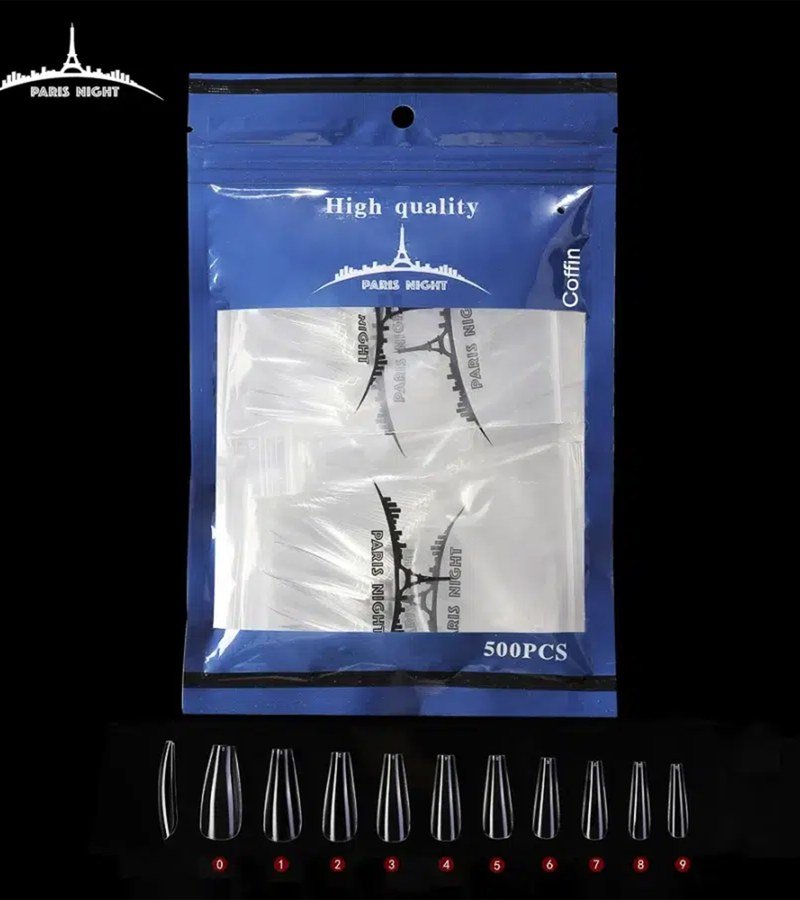 TIPS SOFT GEL COFFIN SURTIDO x500 EN BOLSA