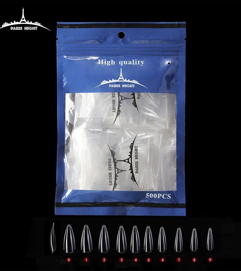 TIPS SOFT GEL STILETTO SURTIDO x500 EN BOLSA